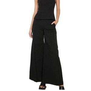 STAUD Black Wide Leg Top Flowing Design
